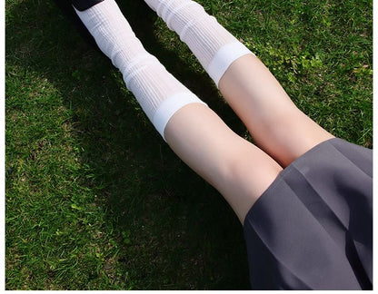 Plain Perforated Knee High Socks SpreePicky