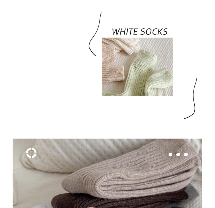 Plain Distressed Ribbed Socks Set SpreePicky