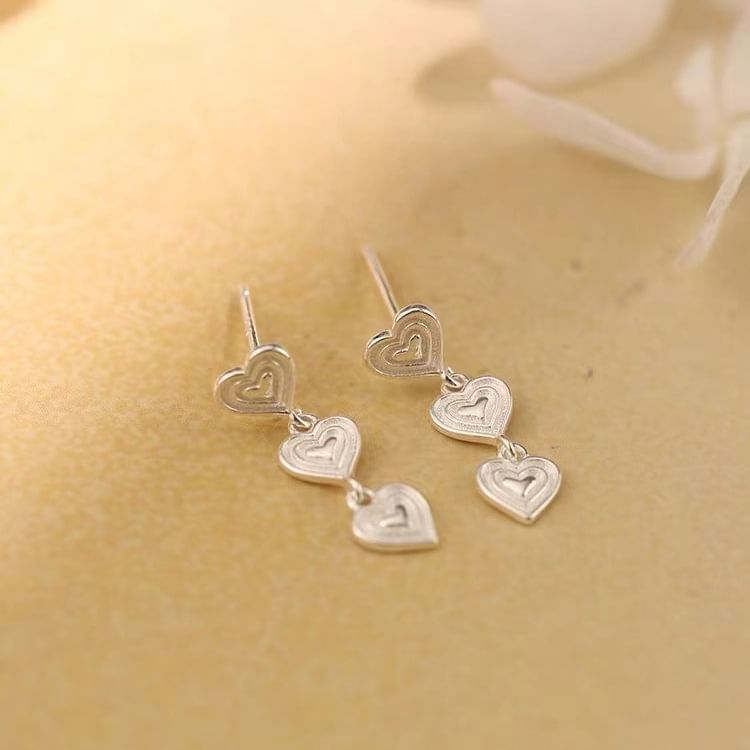 925 Sterling Silver Heart Drop Earring SpreePicky