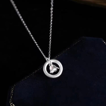 925 Sterling Silver Circle Pendant Necklace SpreePicky