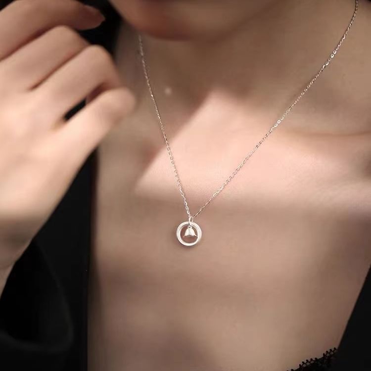 925 Sterling Silver Circle Pendant Necklace SpreePicky