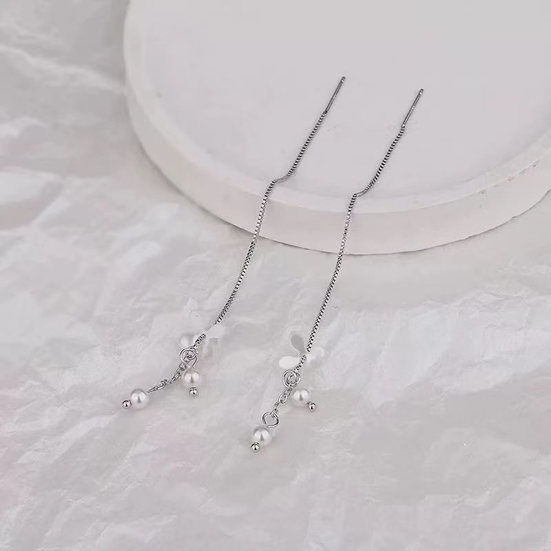 925 Sterling Silver Faux Pearl Drop Earring SpreePicky