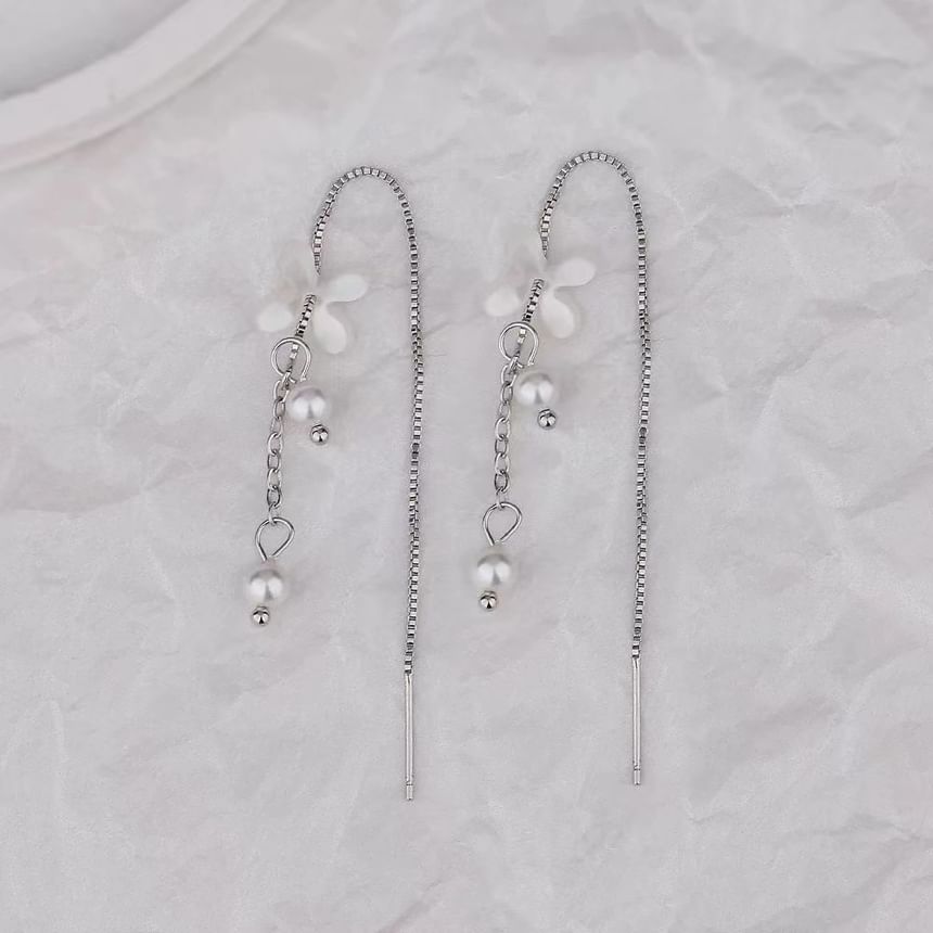 925 Sterling Silver Faux Pearl Drop Earring SpreePicky