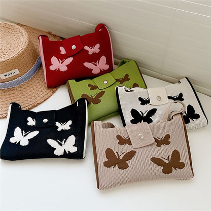 Butterfly Print Knit Coin Purse SpreePicky