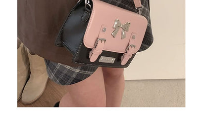 Bow Accent Buckled Satchel Bag SpreePicky