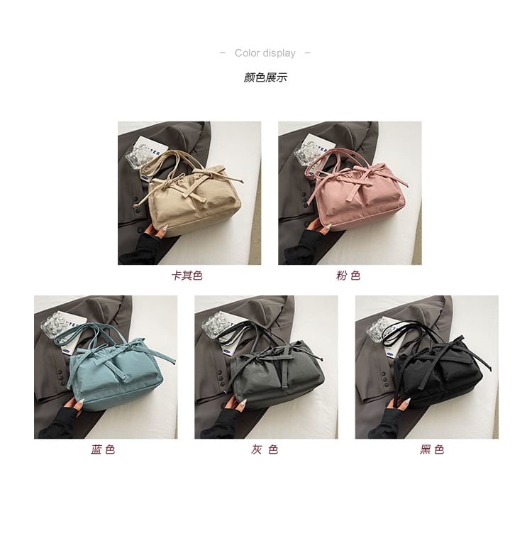 Plain Bow Nylon Tote Bag SpreePicky