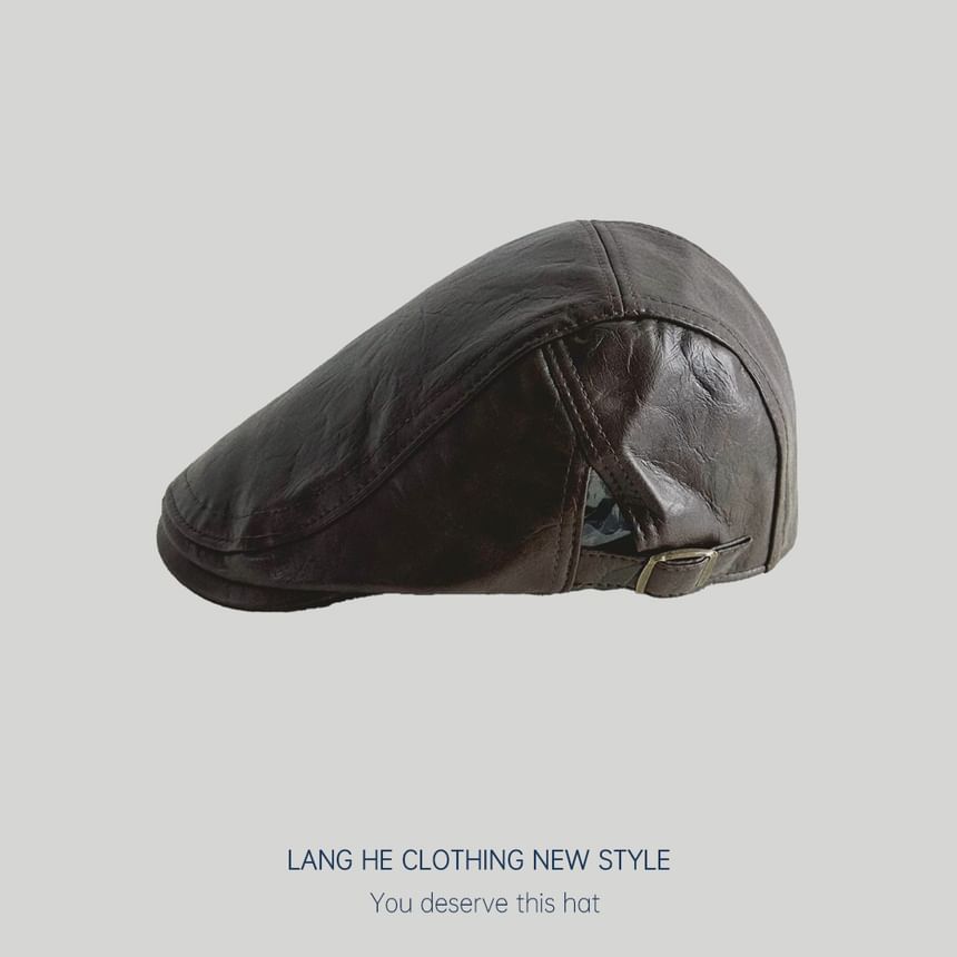 Faux Leather Flat Cap SpreePicky