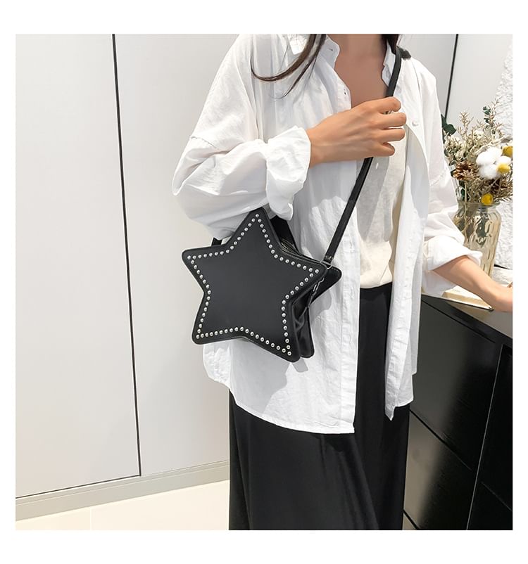 Star Studded Faux Leather Crossbody Bag SpreePicky