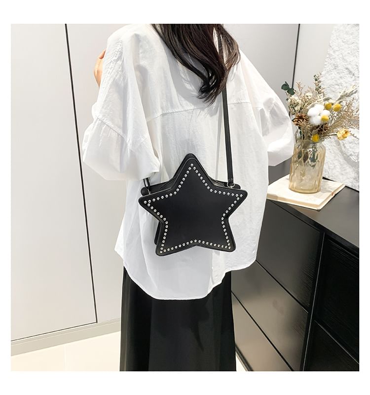 Star Studded Faux Leather Crossbody Bag SpreePicky