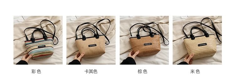 Applique Straw Bucket Bag SpreePicky