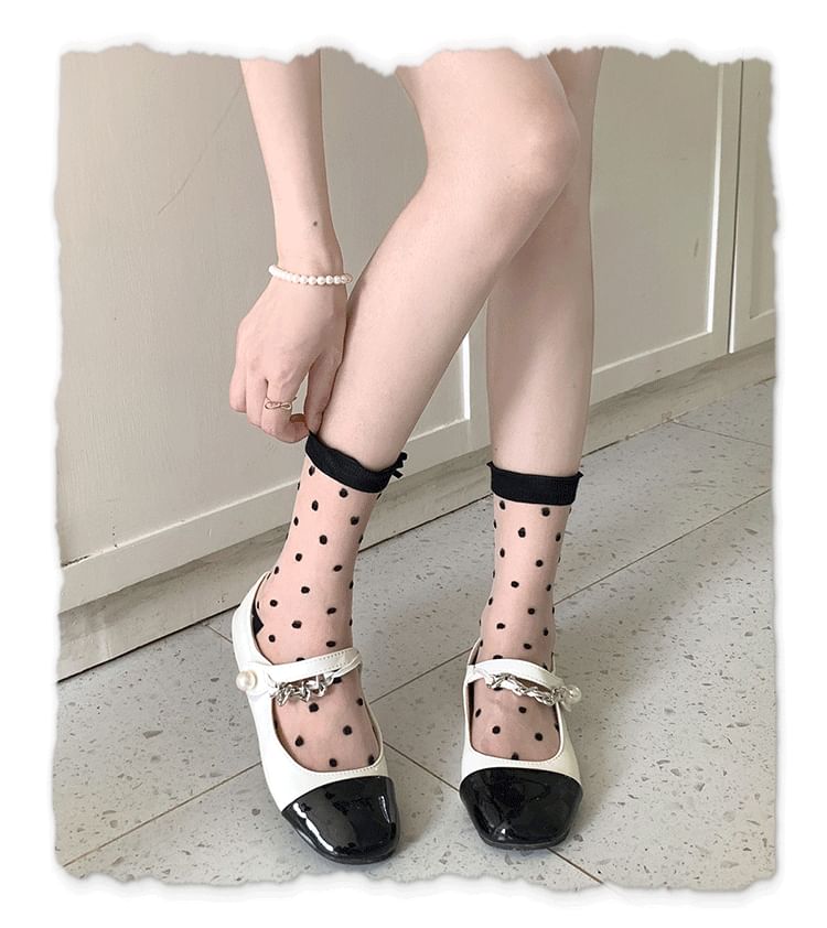 Bowknot Polka Dot Sheer Socks SpreePicky