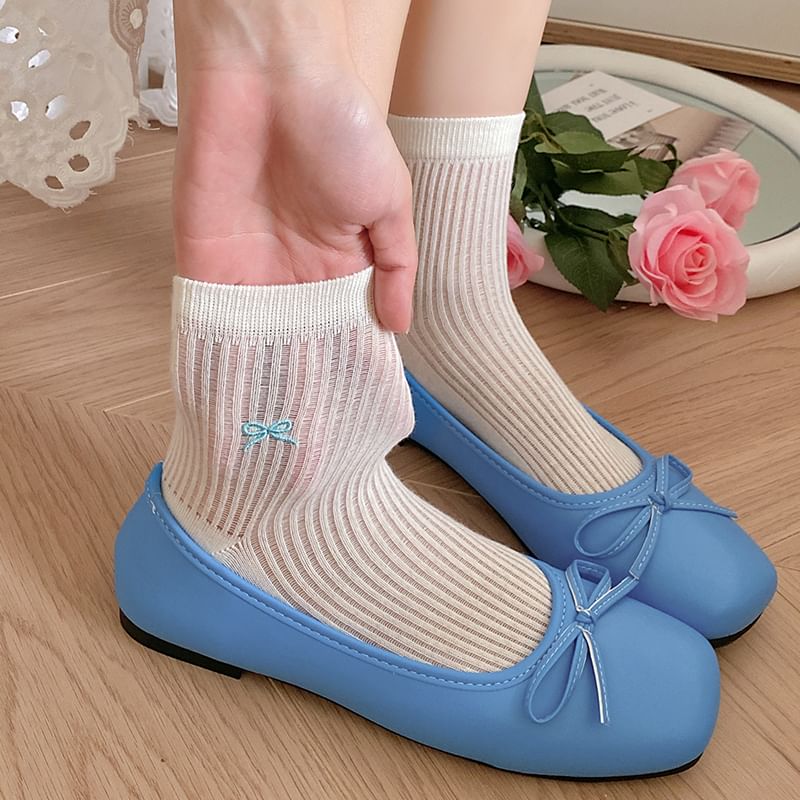 Bow Print Ribbed Socks SpreePicky