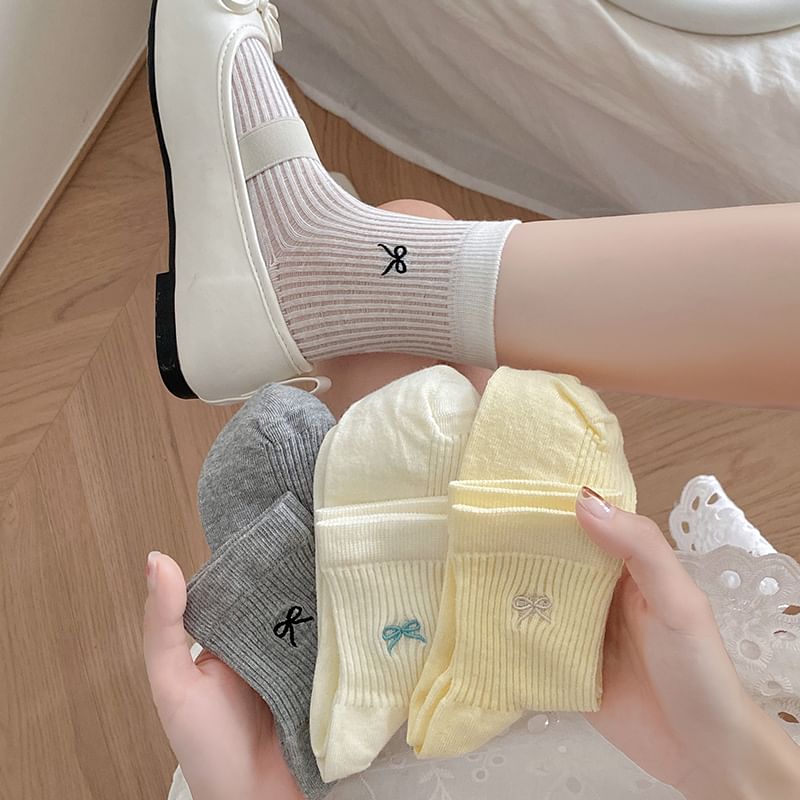 Bow Print Ribbed Socks SpreePicky