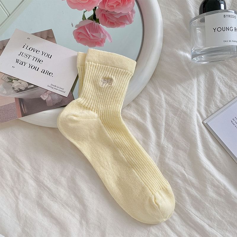 Bow Print Ribbed Socks SpreePicky