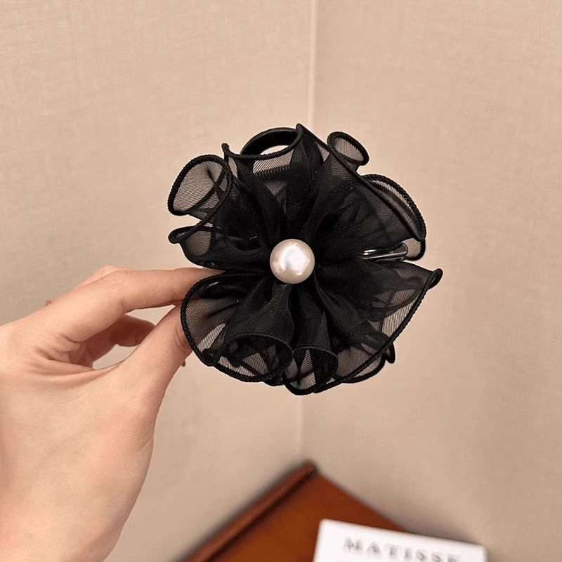 Faux Pearl Ruffle Trim Hair Tie SpreePicky