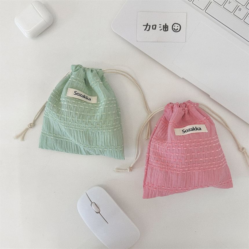 Lettering Drawstring Pouch SpreePicky