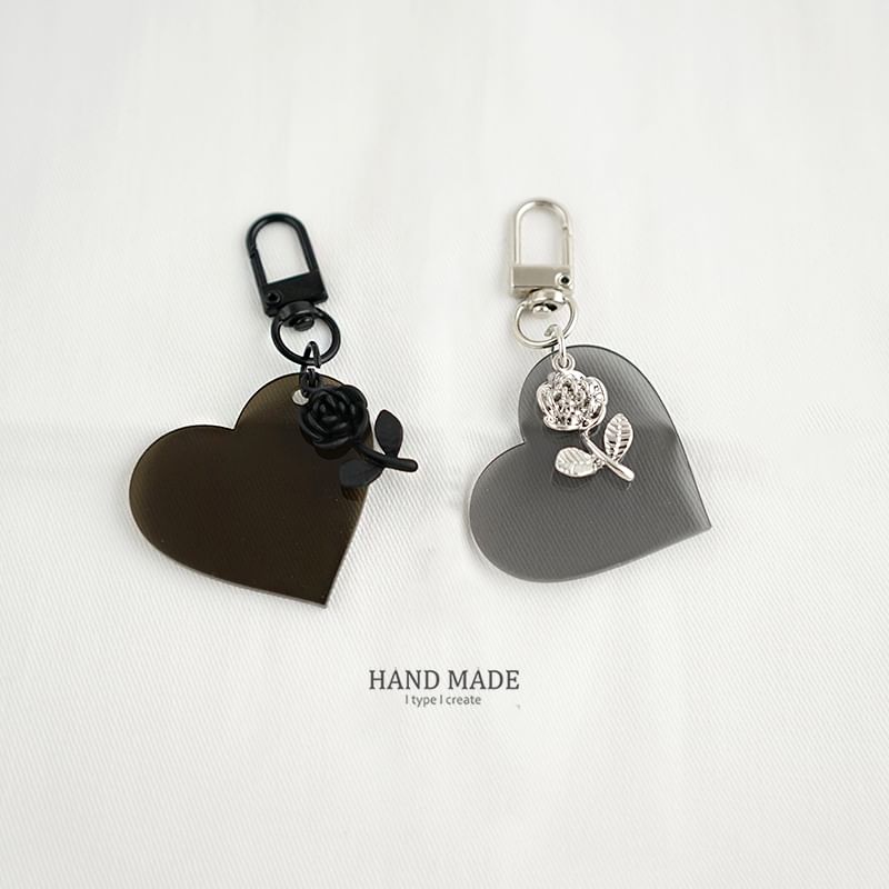 Rose & Heart Key Chain / Bag Charm SpreePicky