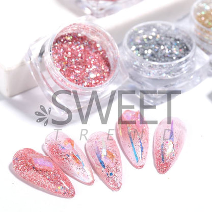 Set of 6: Glitter Nail Art Decoration (Various Designs) SpreePicky