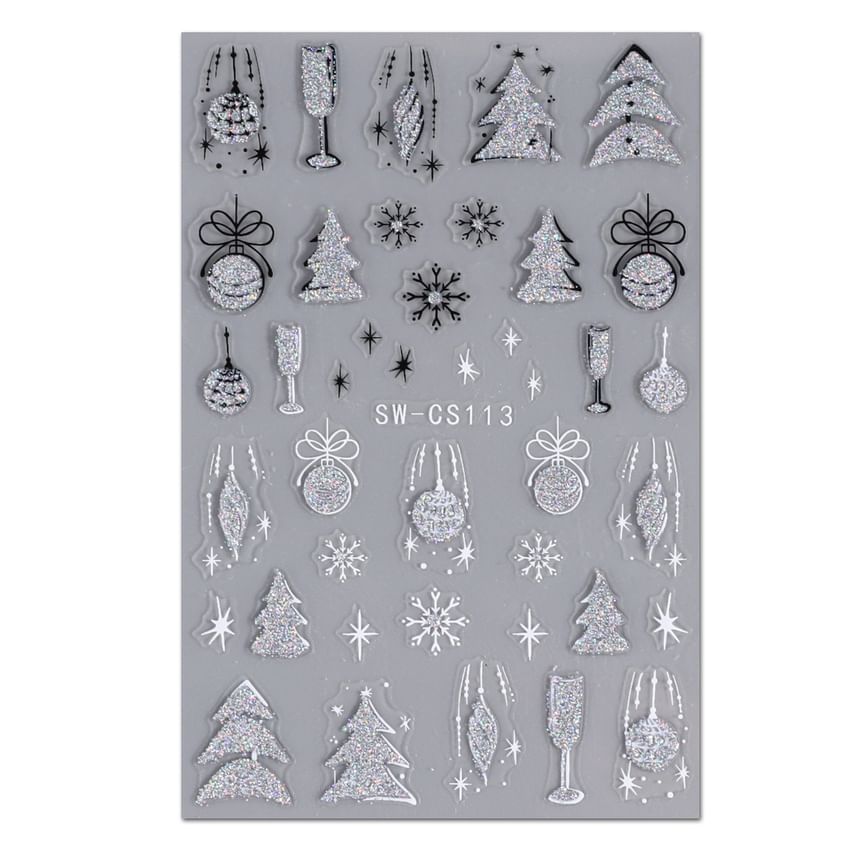 Christmas Glitter Nail Art Stickers SpreePicky