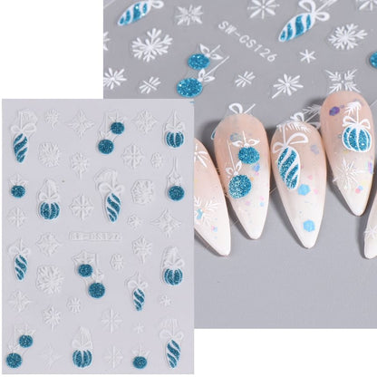 Christmas Glitter Nail Art Stickers SpreePicky