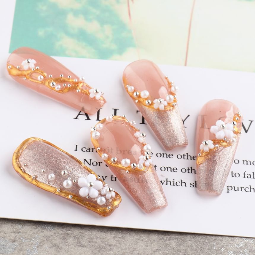 Floral Bead Faux Pearl Nail Art Decoration SpreePicky