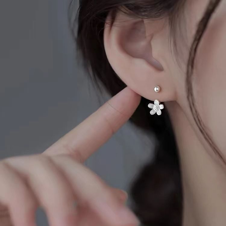 925 Sterling Silver Flower Ear Jacket SpreePicky