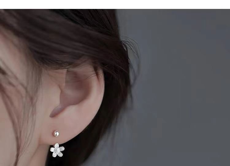 925 Sterling Silver Flower Ear Jacket SpreePicky