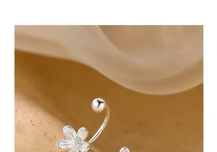 925 Sterling Silver Flower Ear Jacket SpreePicky