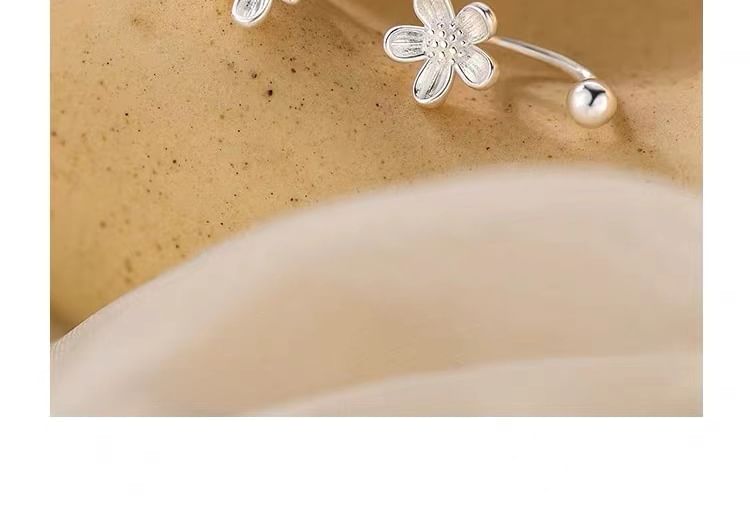 925 Sterling Silver Flower Ear Jacket SpreePicky