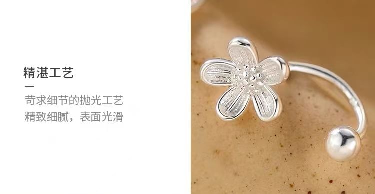 925 Sterling Silver Flower Ear Jacket SpreePicky