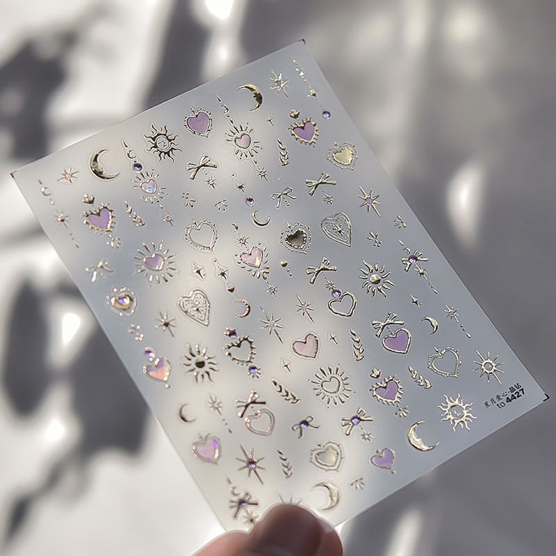 Moon & Heart Nail Art Stickers SpreePicky