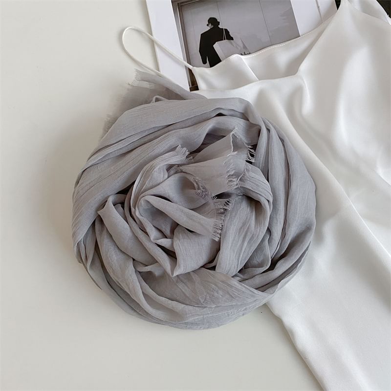 Plain Frayed Scarf SpreePicky