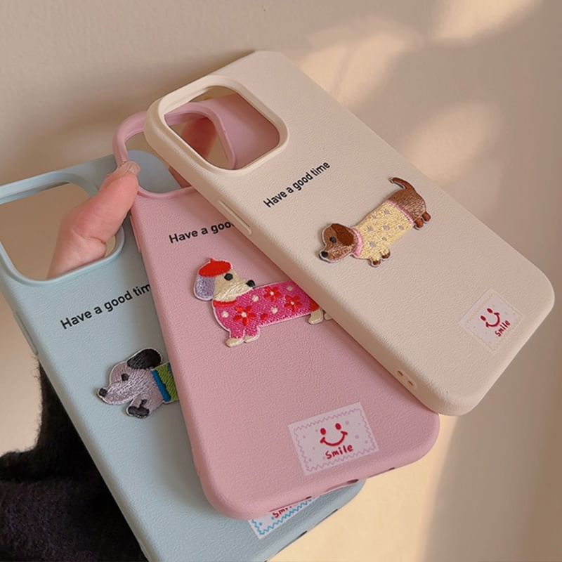 Dog Embroidered Phone Case SpreePicky