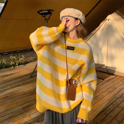 Oversized Striped Sweater in 5 Colors SpreePicky