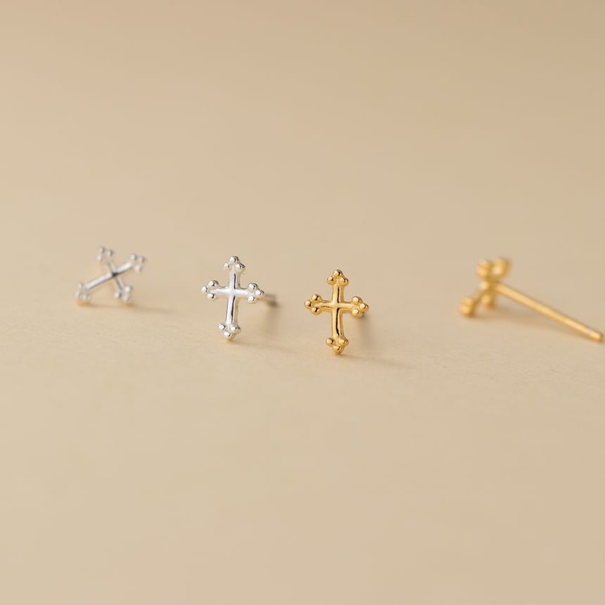 S999 Sterling Silver Cross Stud Earring SpreePicky