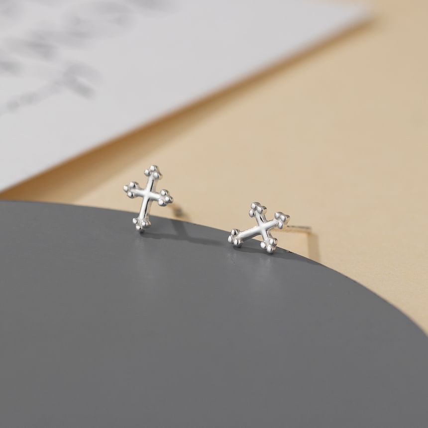 S999 Sterling Silver Cross Stud Earring SpreePicky