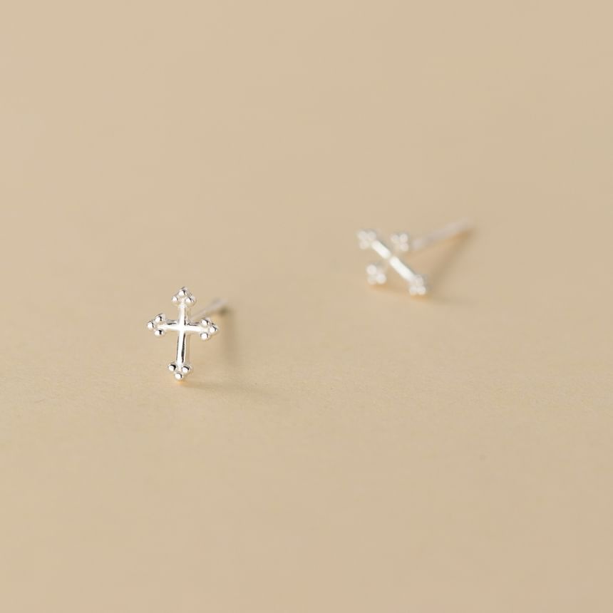 S999 Sterling Silver Cross Stud Earring SpreePicky