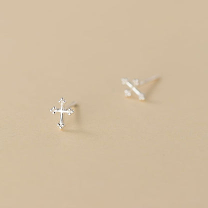 S999 Sterling Silver Cross Stud Earring SpreePicky