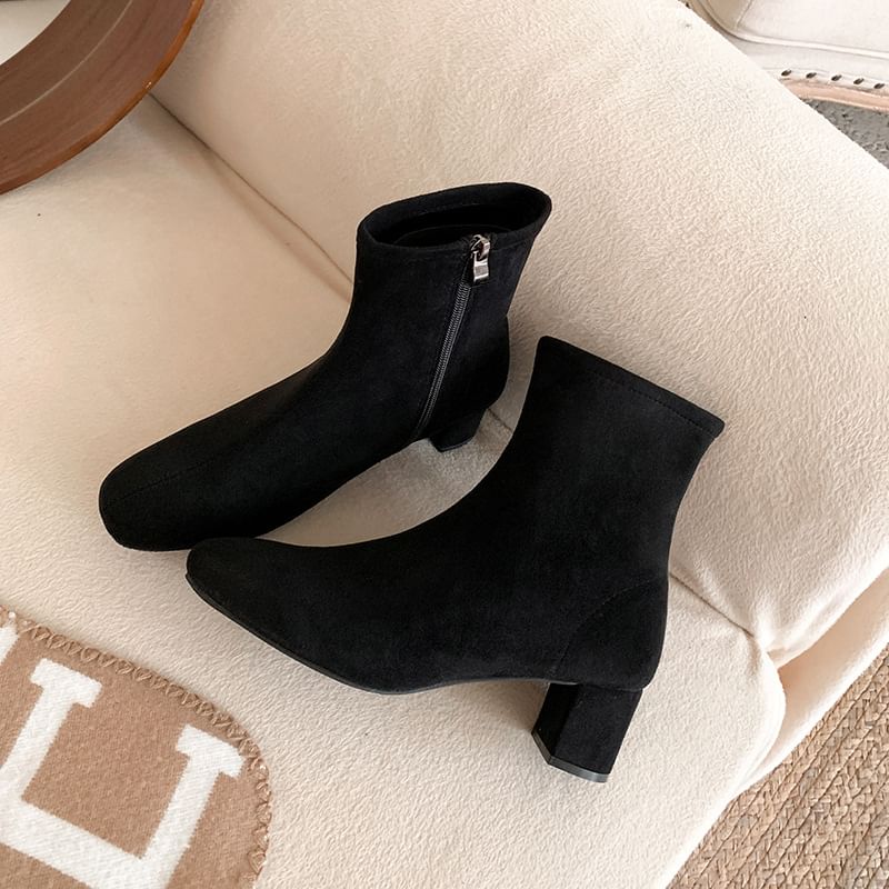 Heel Chunky Short Boots FashionChic