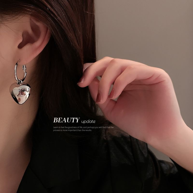 (Various Hoop Dangle Alloy Designs) Heart Earring FashionChic