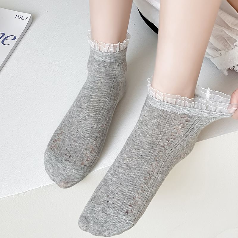 Ruffle Trimmed Socks SpreePicky