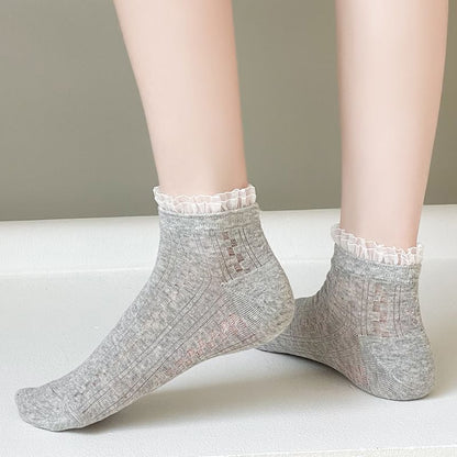 Ruffle Trimmed Socks SpreePicky