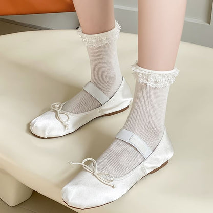 Lace Ruffle Trim Socks SpreePicky