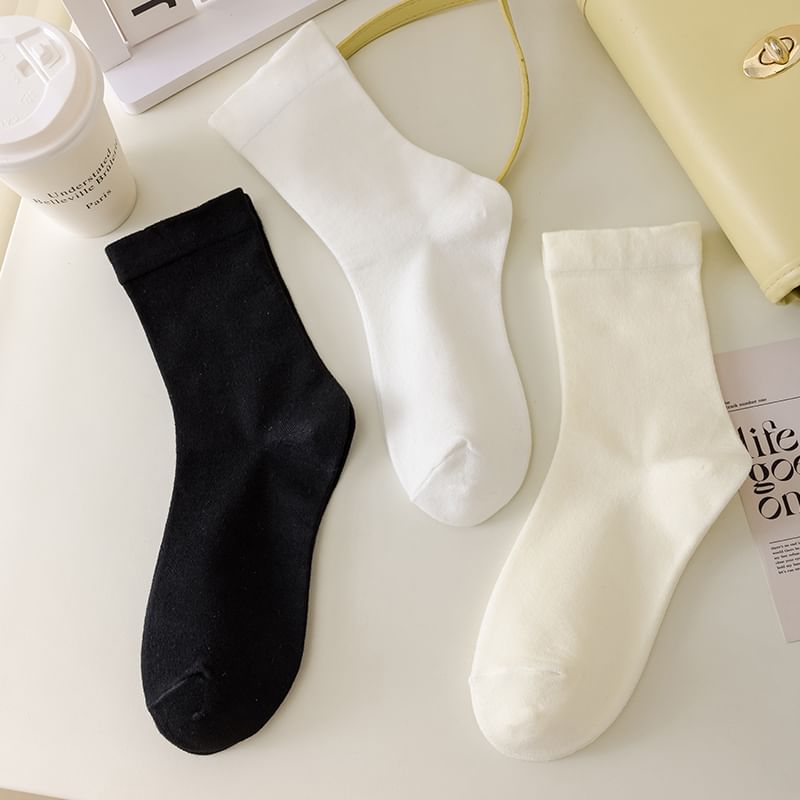 Plain  Crew Socks SpreePicky