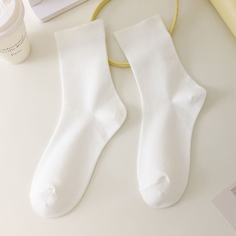 Plain  Crew Socks SpreePicky