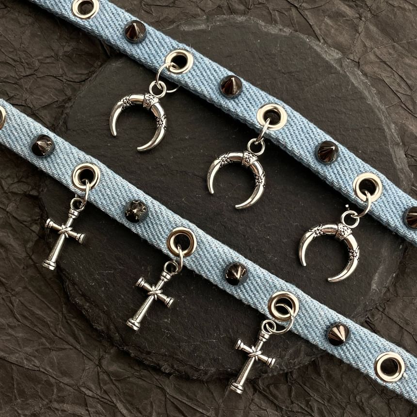 Studded Denim Choker SpreePicky