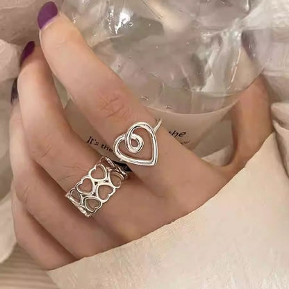 Heart Alloy Open Ring SpreePicky