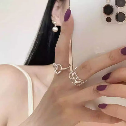 Heart Alloy Open Ring SpreePicky