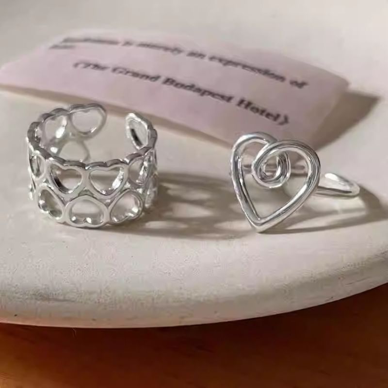 Heart Alloy Open Ring SpreePicky