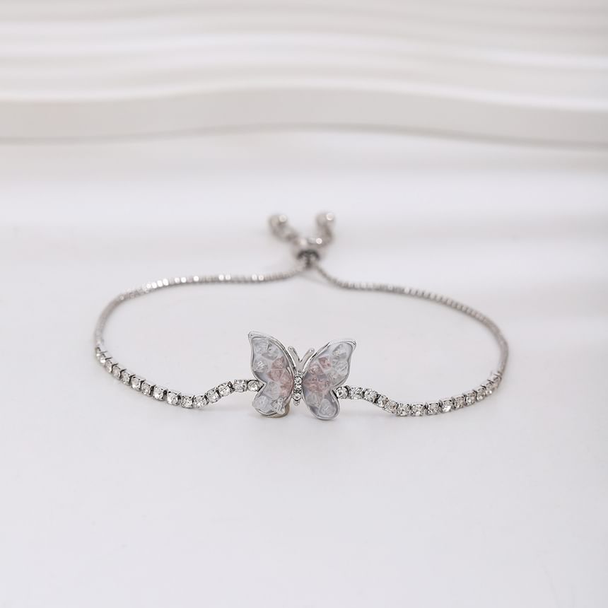 Butterfly Rhinestone Alloy Bracelet SpreePicky